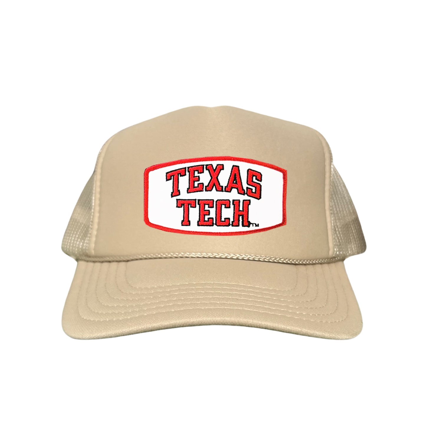 Texas Tech Texas Tech Rectangle Shape / 096 / TXTECH009 / MM - Khaki Foam Mesh Snapback - Club Rehab