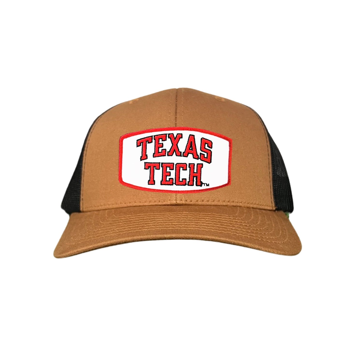 Texas Tech Texas Tech Rectangle Shape / 096 / TXTECH009 / MM - Caramel / Black Curved Bill Mesh Snapback - Club Rehab