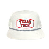 Flat Bill White with Black / White Rope Canvas