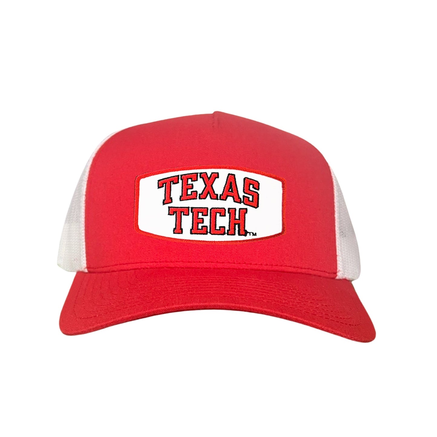Texas Tech Texas Tech Rectangle Shape / 096 / TXTECH009 / MM - Red / White Curved Bill Mesh Snapback - Club Rehab