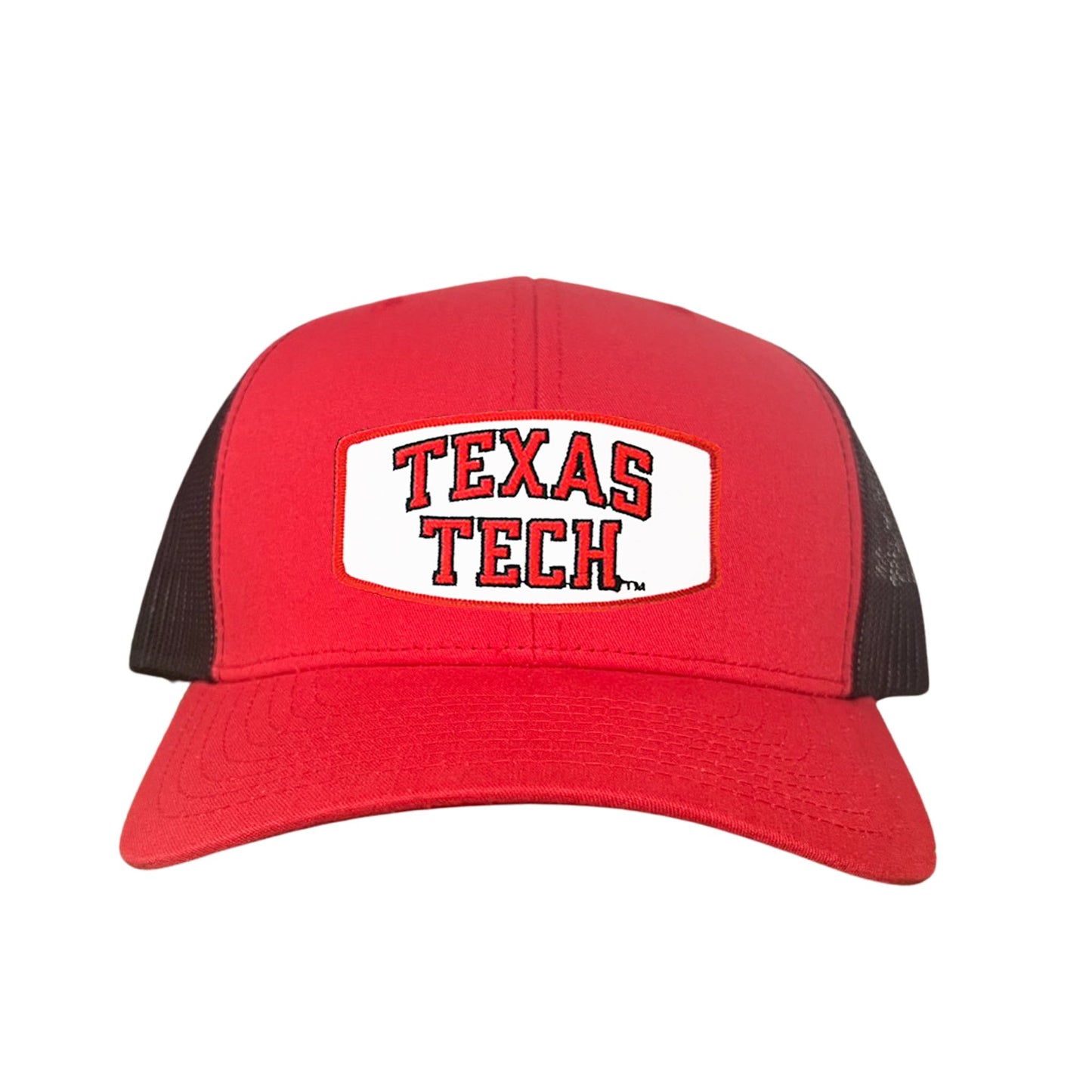 Texas Tech Texas Tech Rectangle Shape / 096 / TXTECH009 / MM - Red / Black Curved Bill Mesh Snapback - Club Rehab
