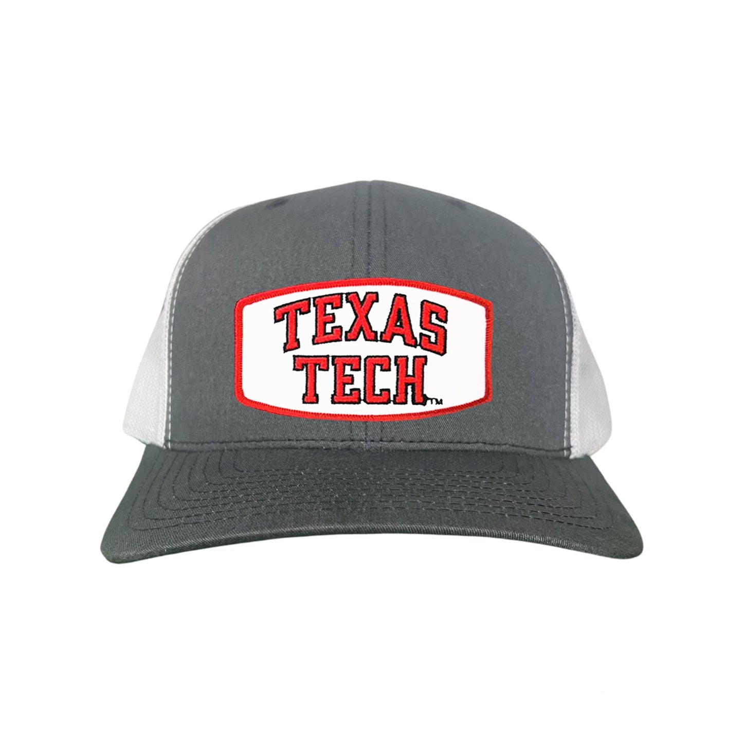 Texas Tech Texas Tech Rectangle Shape / 096 / TXTECH009 / MM - Charcoal / White Curved Bill Mesh Snapback - Club Rehab