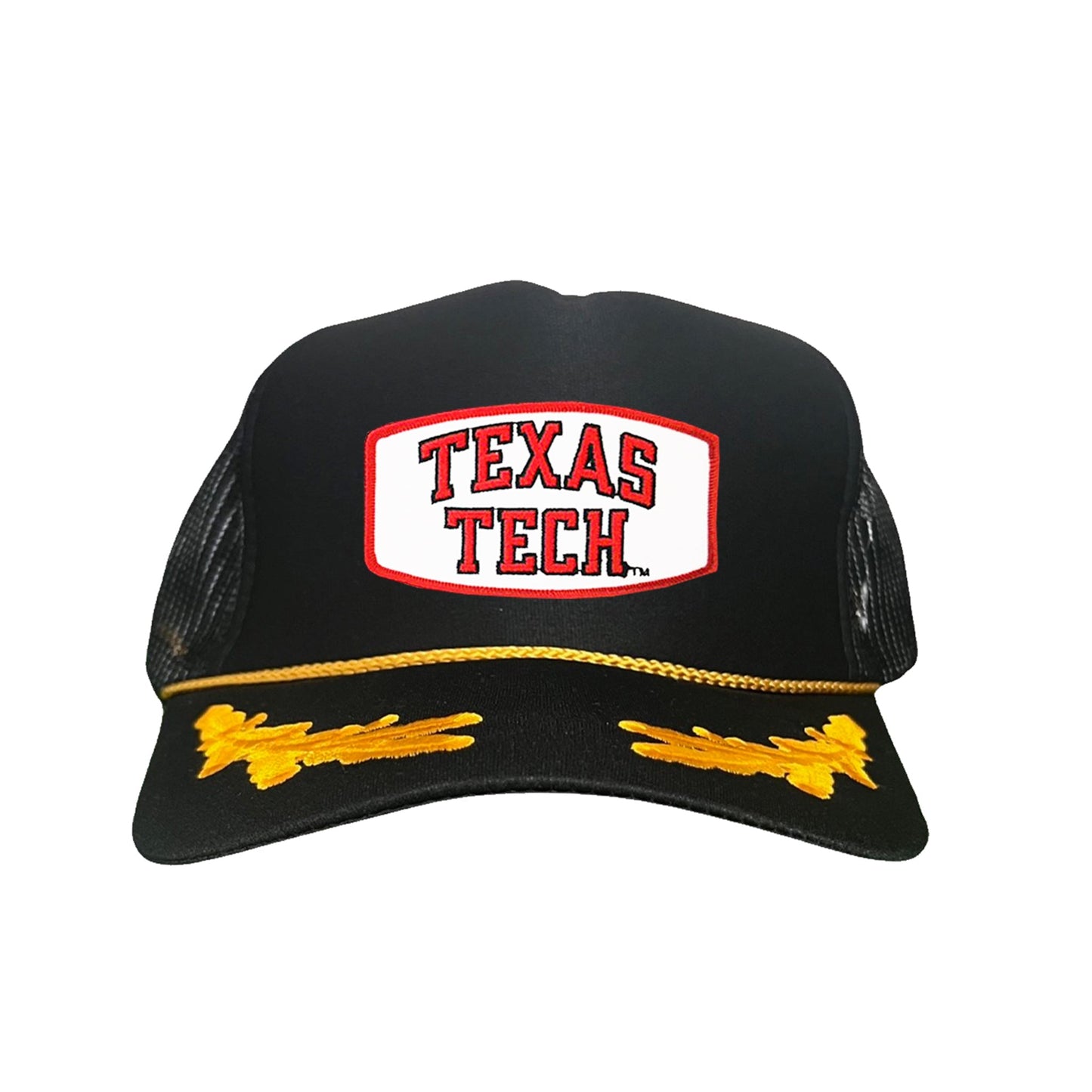 Texas Tech Texas Tech Rectangle Shape / 096 / TXTECH009 / MM - Black / Gold Foam Mesh Snapback - Club Rehab