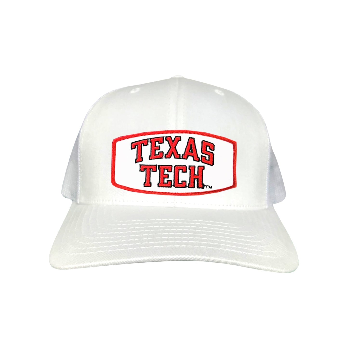 Texas Tech Texas Tech Rectangle Shape / 096 / TXTECH009 / MM - White Curved Bill Mesh Snapback - Club Rehab