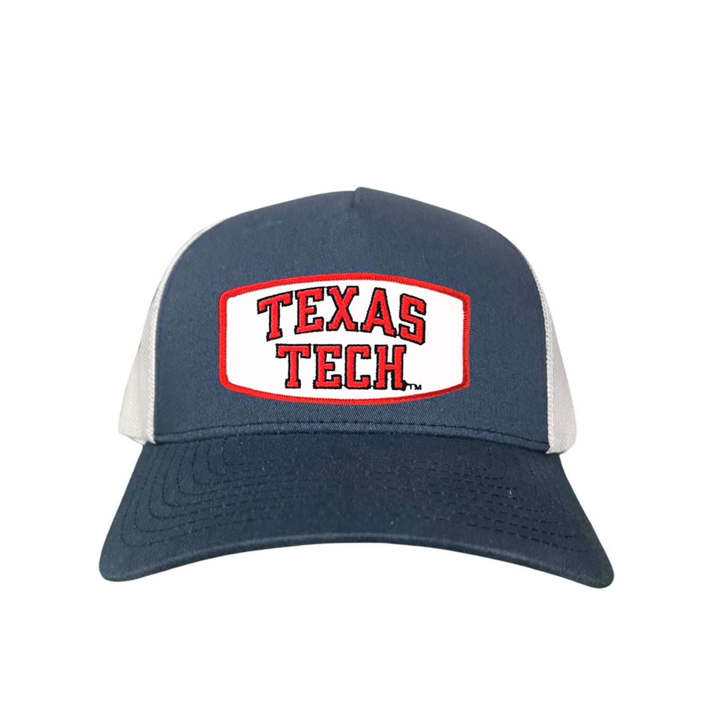 Texas Tech Texas Tech Rectangle Shape / 096 / TXTECH009 / MM - Navy / White Curved Bill Mesh Snapback - Club Rehab
