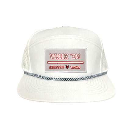 Texas Tech Wreck'Em Tech / Hats / 103 / TXTECH010 / MM - Flat Bill White with Black / White Rope Canvas - Club Rehab
