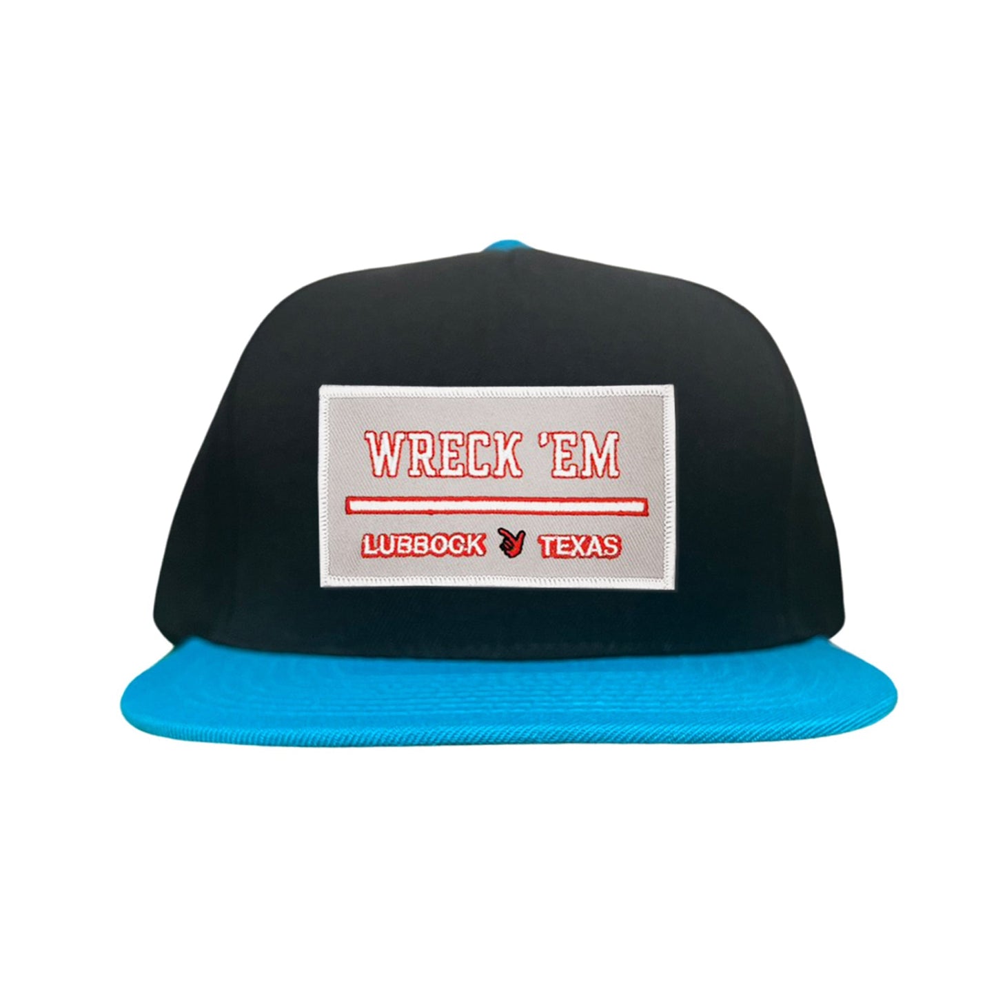 Texas Tech Wreck'Em Tech / Hats / 103 / TXTECH010 / MM - Black / Teal Flat Bill Canvas - Club Rehab