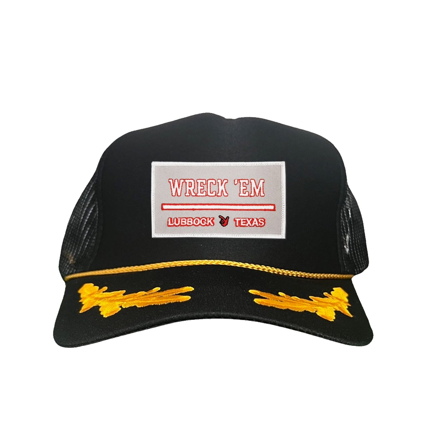 Texas Tech Wreck'Em Tech / Hats / 103 / TXTECH010 / MM - Black / Gold Foam Mesh Snapback - Club Rehab