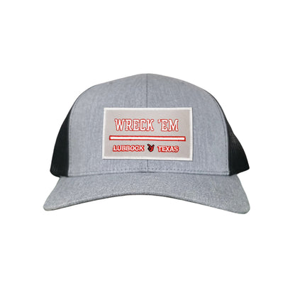 Texas Tech Wreck'Em Tech / Hats / 103 / TXTECH010 / MM - Heather Grey / Black Curved Bill Mesh Snapback - Club Rehab