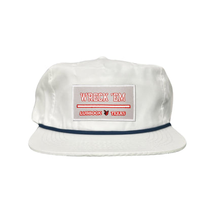 Texas Tech Wreck'Em Tech / Hats / 103 / TXTECH010 / MM - Flat Bill White with Gold Rope Canvas - Club Rehab