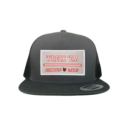 Texas Tech Wreck'Em Tech / Hats / 103 / TXTECH010 / MM - Charcoal Flat Bill Mesh Snapback - Club Rehab