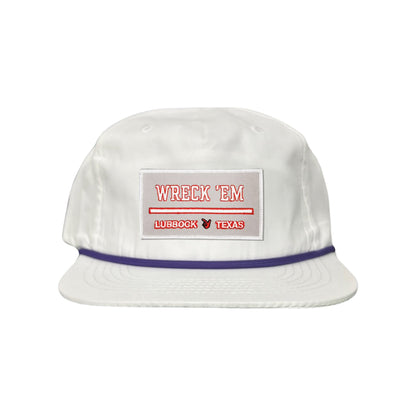 Texas Tech Wreck'Em Tech / Hats / 103 / TXTECH010 / MM - Flat Bill White with Navy Rope Canvas - Club Rehab