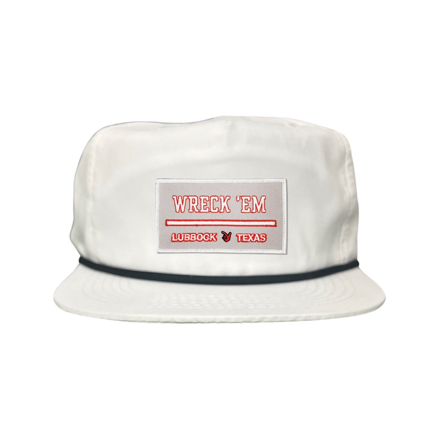 Texas Tech Wreck'Em Tech / Hats / 103 / TXTECH010 / MM - Flat Bill White with Black Rope Canvas - Club Rehab