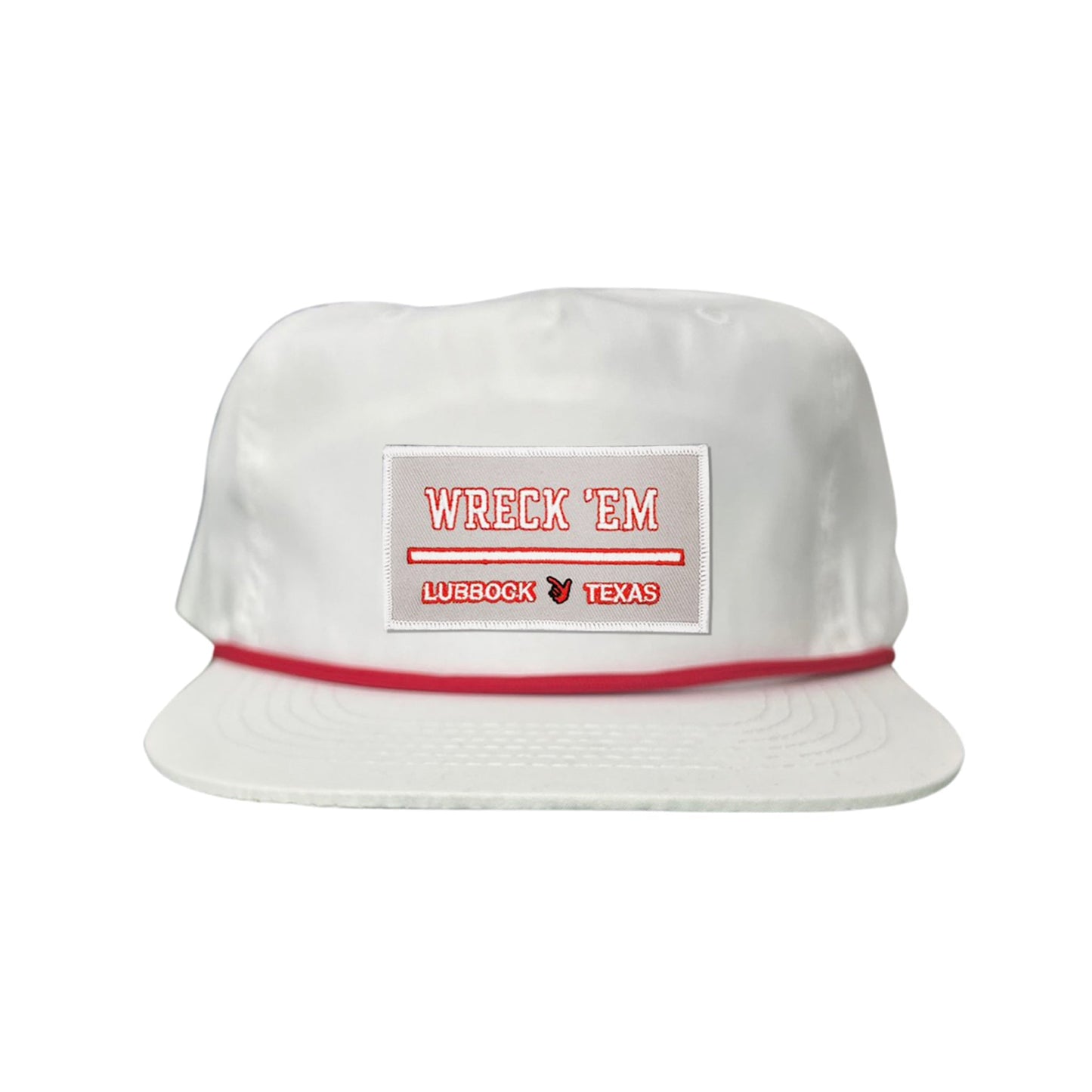Texas Tech Wreck'Em Tech / Hats / 103 / TXTECH010 / MM - Flat Bill White with Red Rope Canvas - Club Rehab