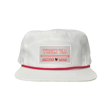 Texas Tech Wreck'Em Tech / Hats / 103 / TXTECH010 / MM - Flat Bill White with Red Rope Canvas - Club Rehab