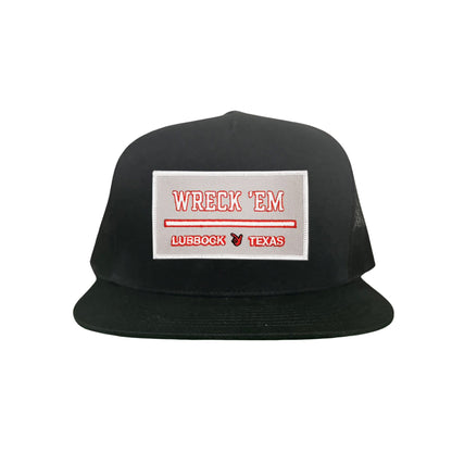 Texas Tech Wreck'Em Tech / Hats / 103 / TXTECH010 / MM - Black Flat Bill Mesh Snapback - Club Rehab