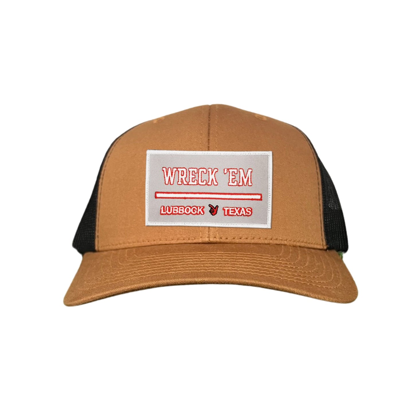 Texas Tech Wreck'Em Tech / Hats / 103 / TXTECH010 / MM - Caramel / Black Curved Bill Mesh Snapback - Club Rehab