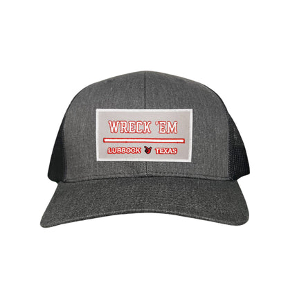Texas Tech Wreck'Em Tech / Hats / 103 / TXTECH010 / MM - Dark Heather / Black Curved Bill Mesh Snapback - Club Rehab