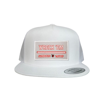 Texas Tech Wreck'Em Tech / Hats / 103 / TXTECH010 / MM - White Flat Bill Mesh Snapback - Club Rehab