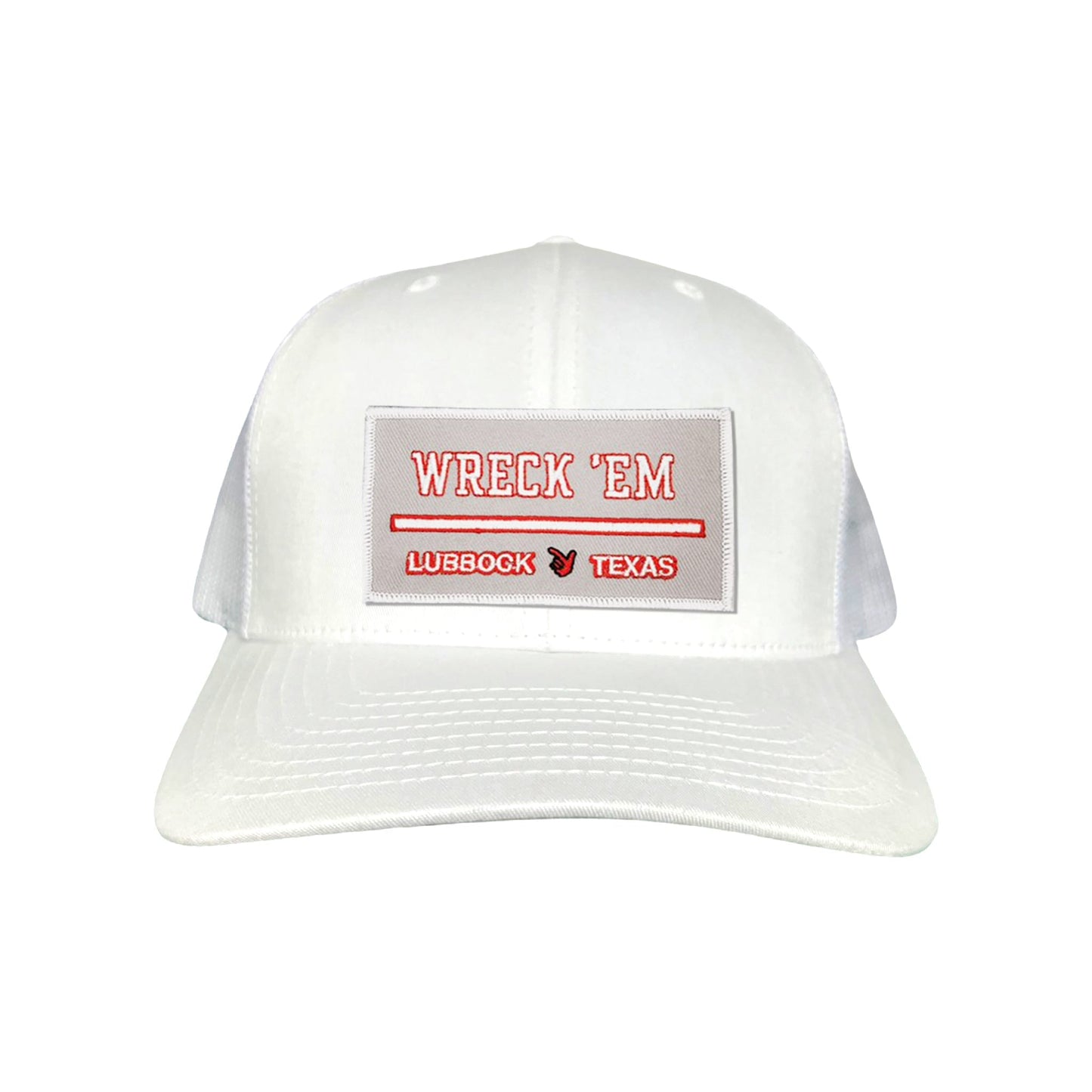 Texas Tech Wreck'Em Tech / Hats / 103 / TXTECH010 / MM - White Curved Bill Mesh Snapback - Club Rehab