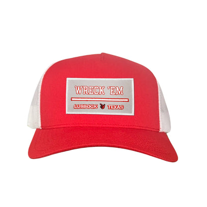 Texas Tech Wreck'Em Tech / Hats / 103 / TXTECH010 / MM - Red / White Curved Bill Mesh Snapback - Club Rehab
