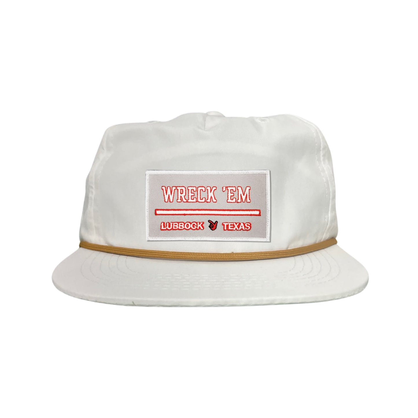 Texas Tech Wreck'Em Tech / Hats / 103 / TXTECH010 / MM - Flat Bill White with Gold Rope Canvas - Club Rehab