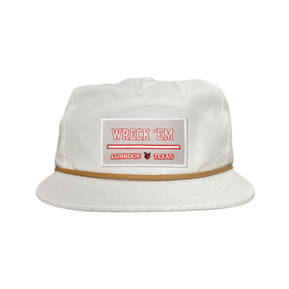 Texas Tech Wreck'Em Tech / Hats / 103 / TXTECH010 / MM - Flat Bill White with Gold Rope Canvas - Club Rehab