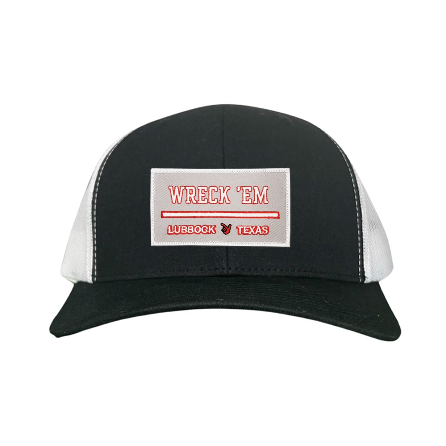 Texas Tech Wreck'Em Tech / Hats / 103 / TXTECH010 / MM - Black / White Curved Bill Mesh Snapback - Club Rehab