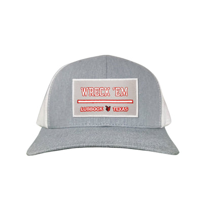 Texas Tech Wreck'Em Tech / Hats / 103 / TXTECH010 / MM - Heather Grey / White Curved Bill Mesh Snapback - Club Rehab