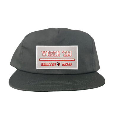Texas Tech Wreck'Em Tech / Hats / 103 / TXTECH010 / MM - Charcoal Flat Bill Canvas - Club Rehab