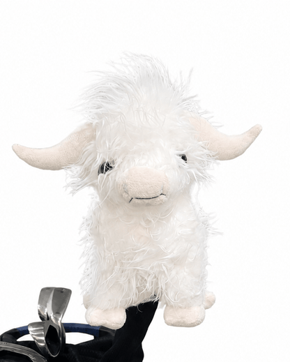 The Highland Cow Hooligan Head Cover - White - Club Rehab