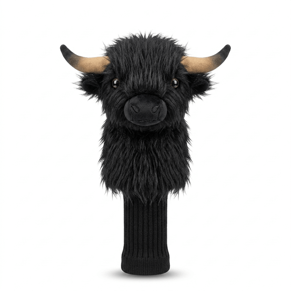 The Highland Cow Hooligan Head Cover - Black - Club Rehab