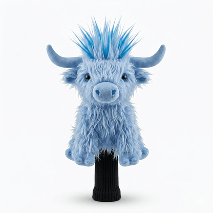 The Highland Cow Hooligan Head Cover - Light Blue - Club Rehab