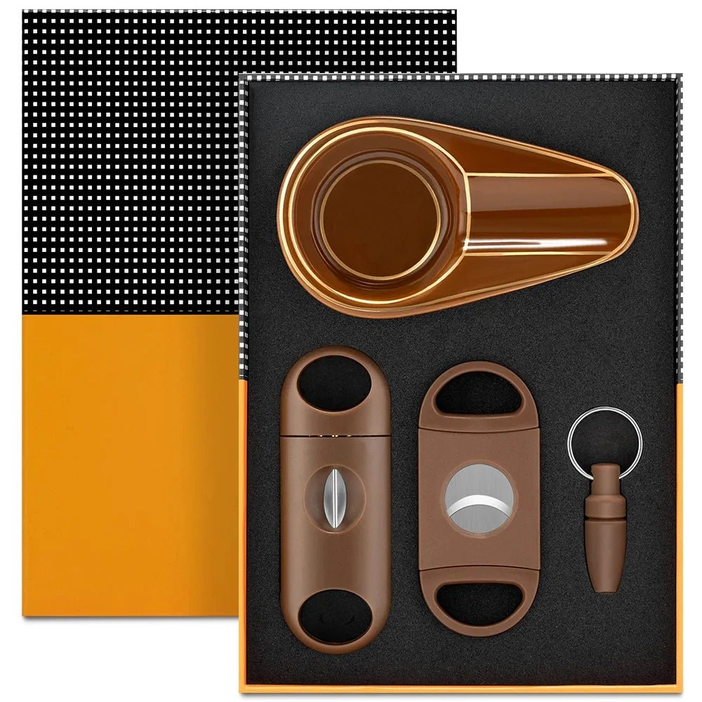 The Luxe Cigar Kit – Trio Collection - Club Rehab - Cigar AccessoriesMocha Brown: A rich chocolatey hue with sleek chocolatey hue with sleek modern lines45461532639424