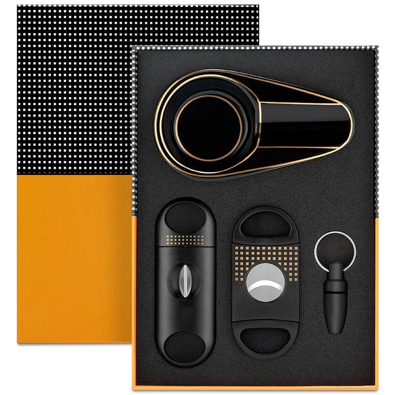 The Luxe Cigar Kit – Trio Collection - Club Rehab - Cigar AccessoriesMidnight Black: A timeless black with gold accents for an elegant touch45461532704960