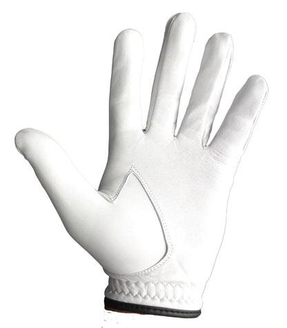 inside of white leather of glove