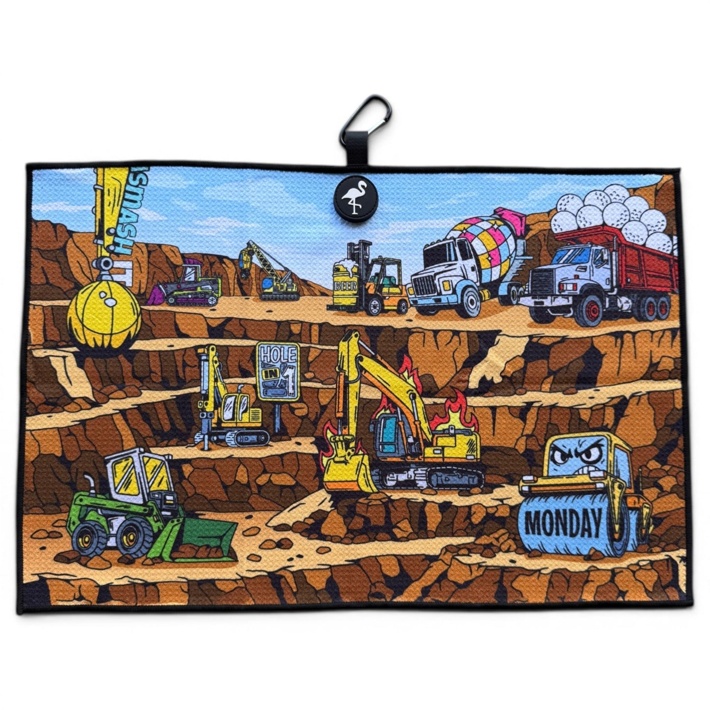 The Wrecking Crew Golf Towel | 24” x 16” Microfiber Towel | Magnetic Clip & Carabiner | Premium Golf Accessory - Club Rehab
