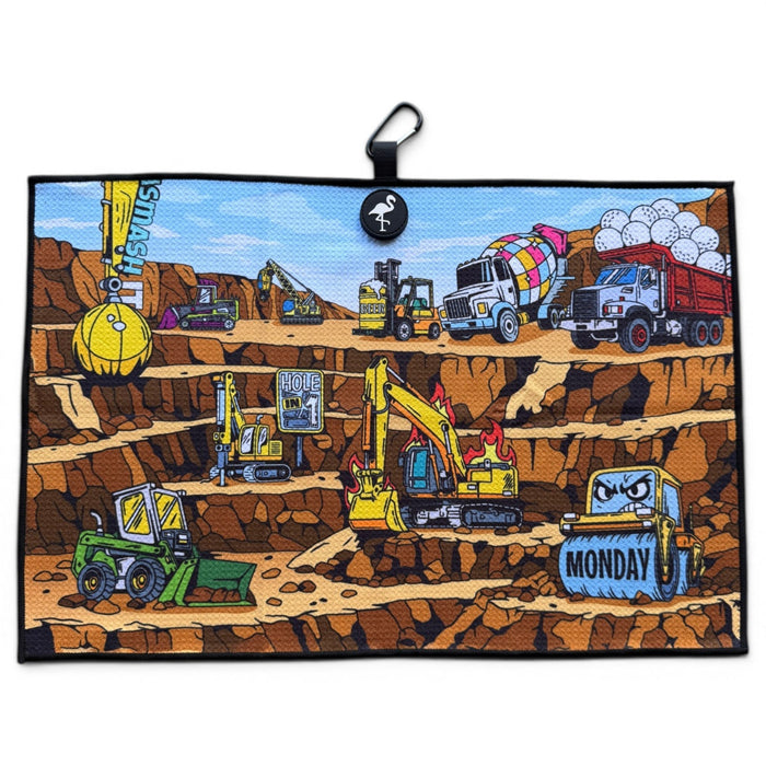 The Wrecking Crew Golf Towel | 24” x 16” Microfiber Towel | Magnetic Clip & Carabiner | Premium Golf Accessory - Club Rehab