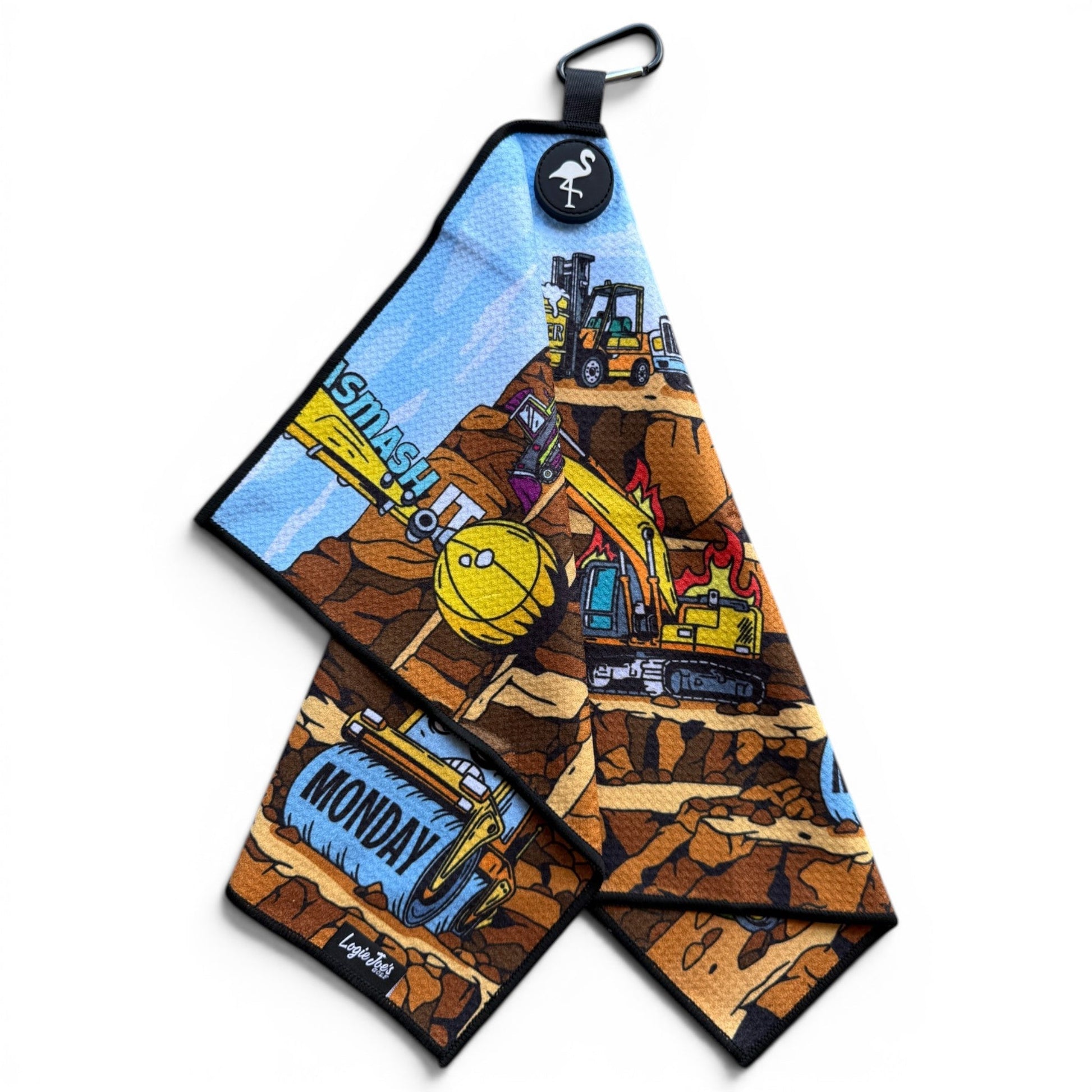 The Wrecking Crew Golf Towel | 24” x 16” Microfiber Towel | Magnetic Clip & Carabiner | Premium Golf Accessory - Club Rehab