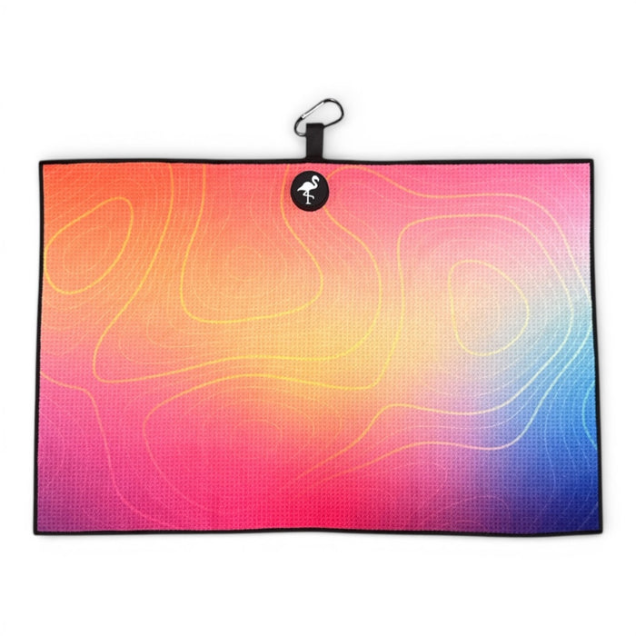 Thermal Topographic Golf Towel | Premium Double - Sided Microfiber | Heavy - Duty Magnetic Towel with Carabiner Clip | 24 x 16 in - Club Rehab