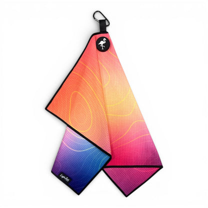 Thermal Topographic Golf Towel | Premium Double - Sided Microfiber | Heavy - Duty Magnetic Towel with Carabiner Clip | 24 x 16 in - Club Rehab