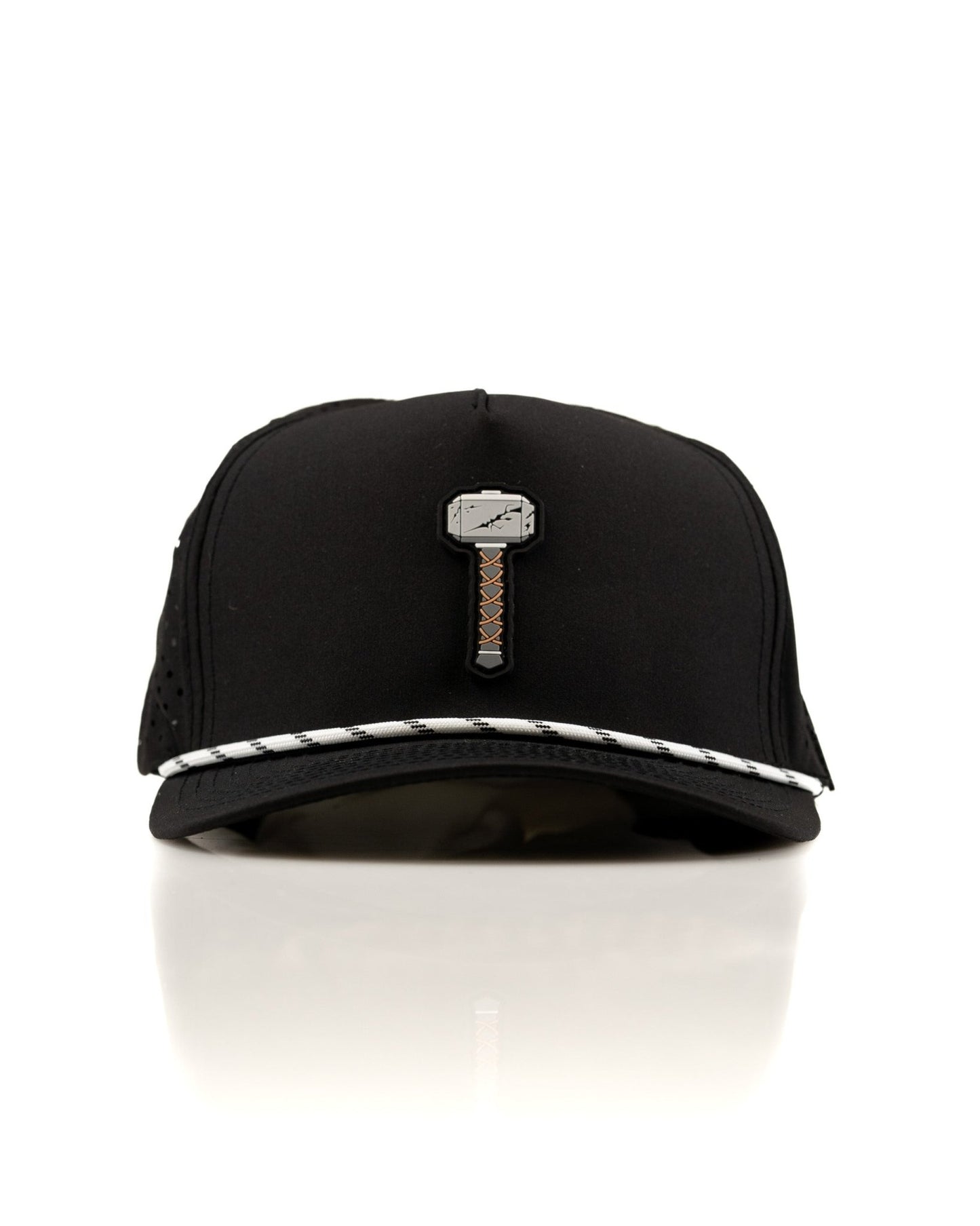 Thor's Hammer Black - Perforated Rope Hat - Club Rehab