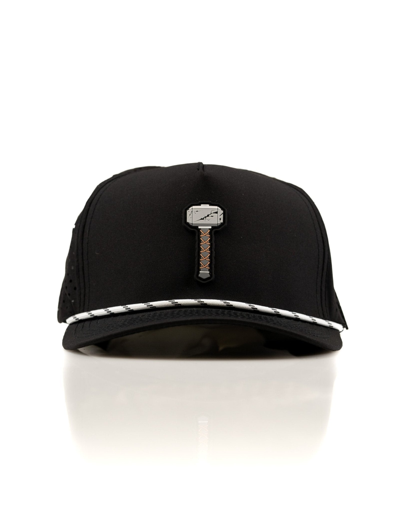 Thor's Hammer Black - Perforated Rope Hat - Club Rehab