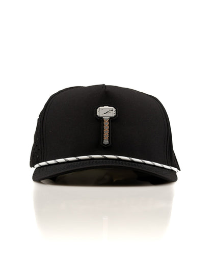 Thor's Hammer Black - Perforated Rope Hat - Club Rehab