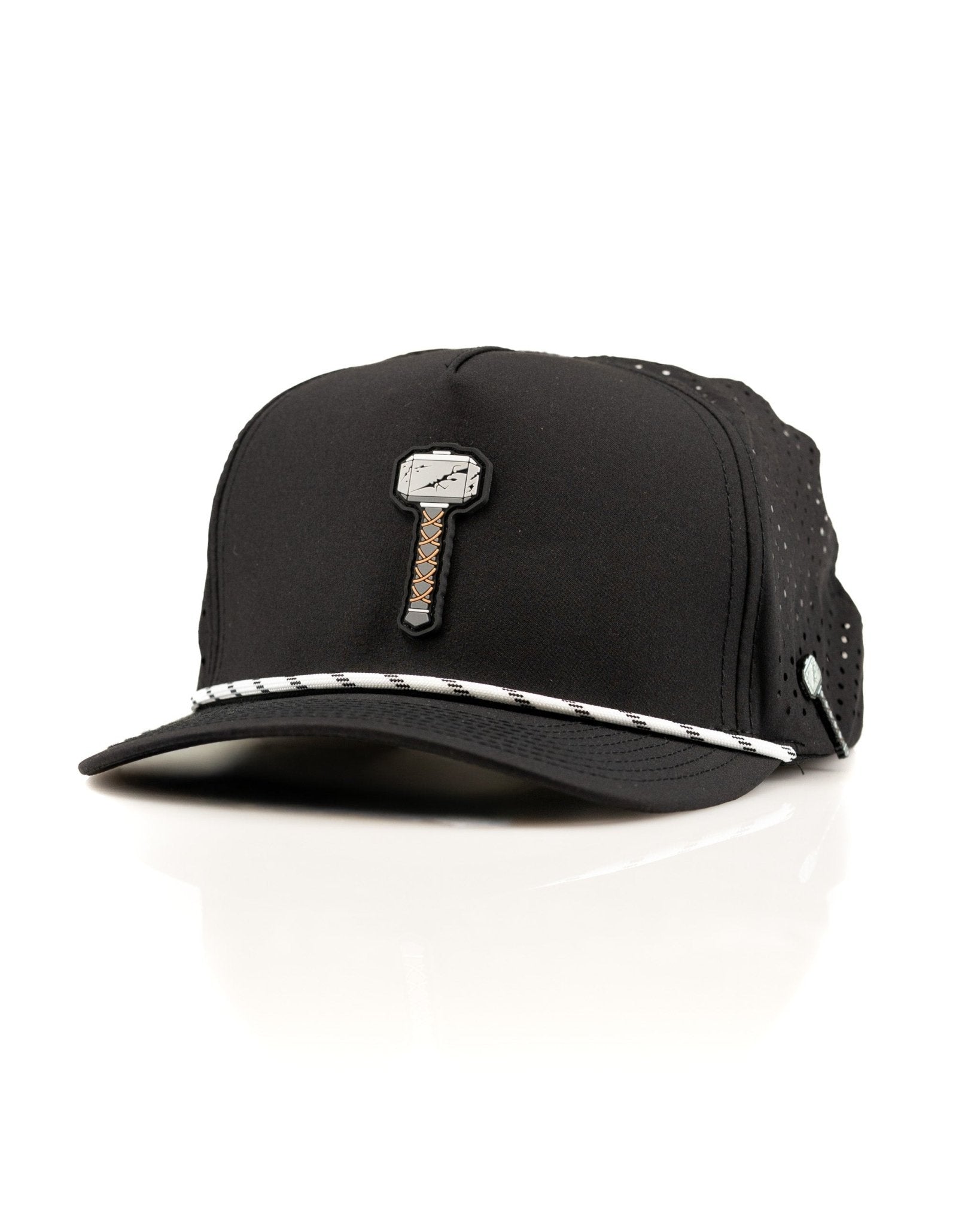 Thor's Hammer Black - Perforated Rope Hat - Club Rehab