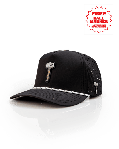 Thor's Hammer Black - Perforated Rope Hat - Club Rehab