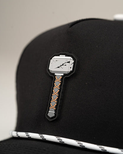 Thor's Hammer Black - Perforated Rope Hat - Club Rehab