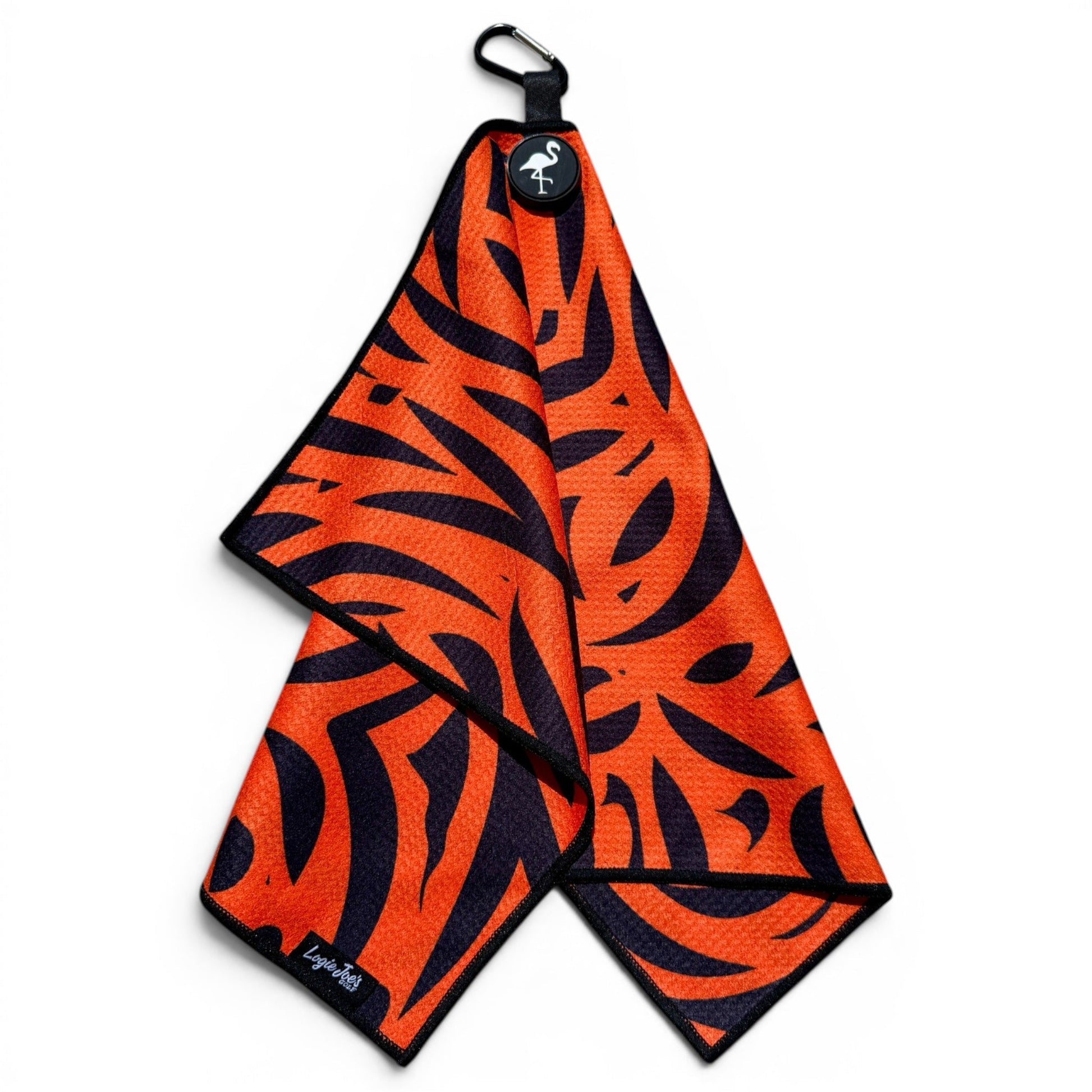 Tiger Tempo Golf Towel | 24” x 16” Microfiber Towel | Magnetic Clip & Carabiner | Premium Golf Accessory - Club Rehab