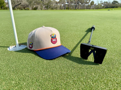 Tiki Bear Golf Hat | Snapback Cap | Built-in Magnetic Ball Marker Holder + Marker Included | Adjustable Multicolor - Club Rehab