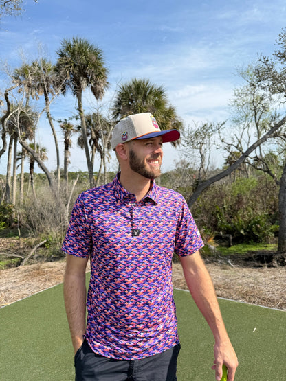 Tiki Bear Golf Hat | Snapback Cap | Built-in Magnetic Ball Marker Holder + Marker Included | Adjustable Multicolor - Club Rehab